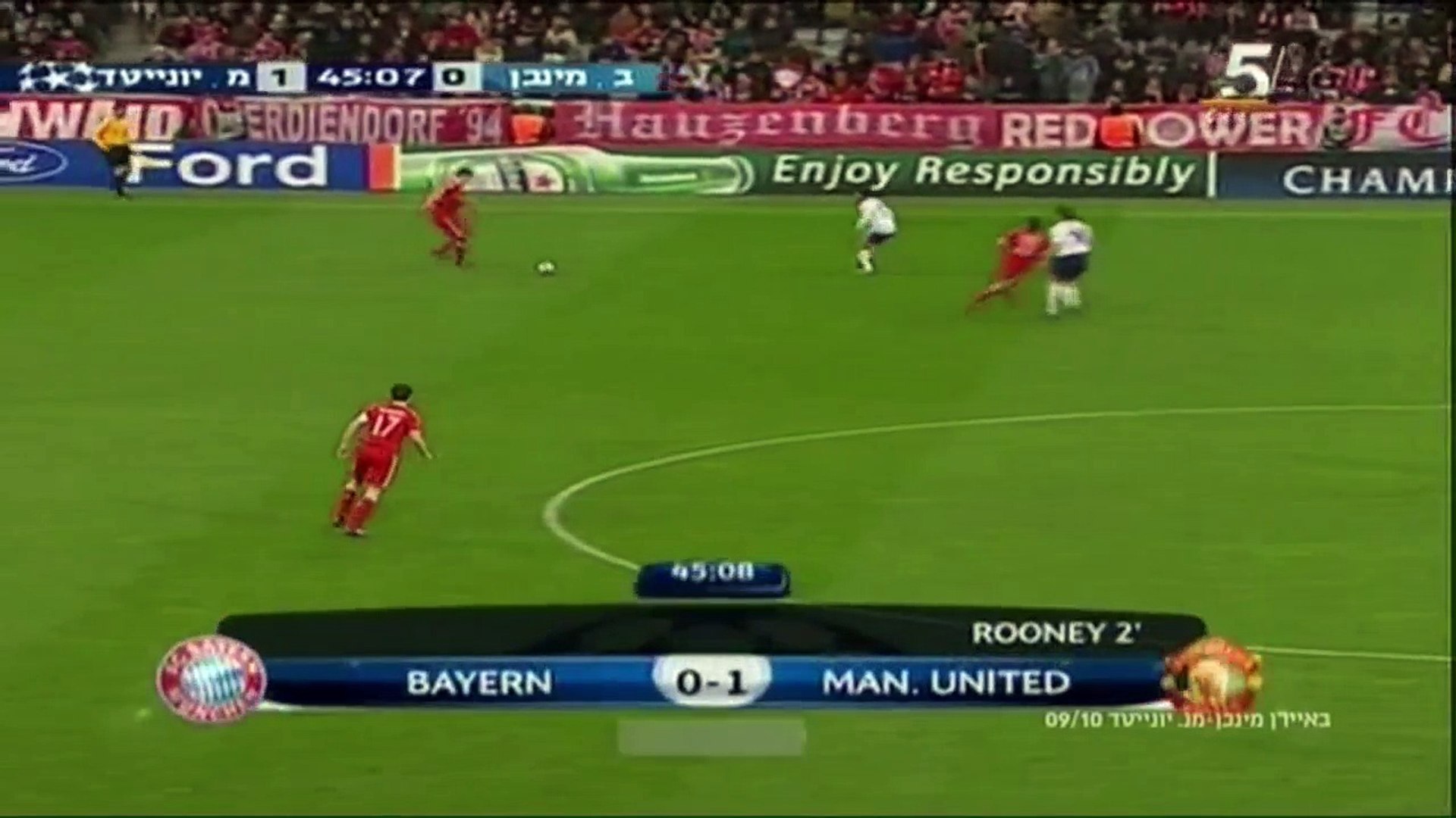 באיירן מינכן נגד מנצסטר יונייטד רבע גמר משחק ראשון ליגת האלופות עונת  2009/2010 - video Dailymotion