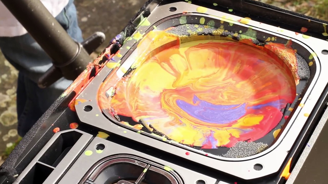 Paint on a Speaker at 2500fps - The Slow Mo Guys