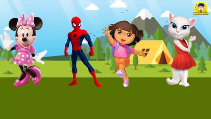 Wrong Hands Dora Mickey Mouse Talking Angela SpiderMan Finger Family Song Learn Colors For Kids
