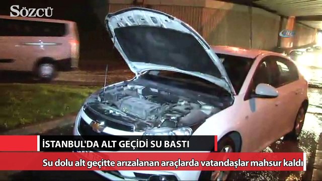 İstanbul’da alt geçidi su bastı