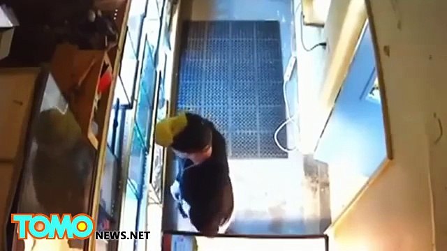 Il vole un python en le glissant dans son pantalon... Risqué