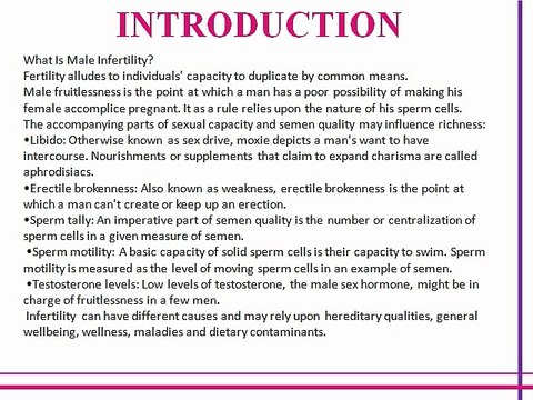 Deal with male infertility and increase sperm count