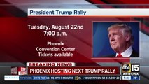 President Trump campaign making August 22 stop in Phoenix