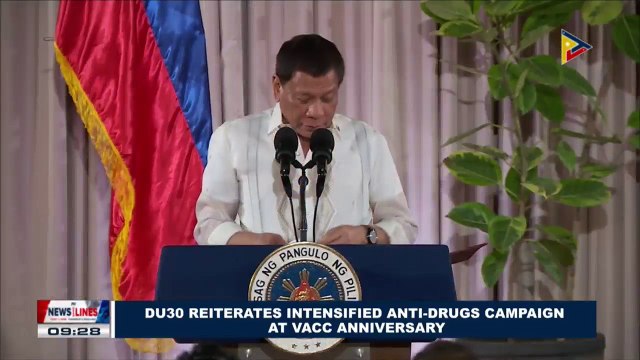 President Duterte reiterates intensified anti-drugs campaign at VACC anniversary
