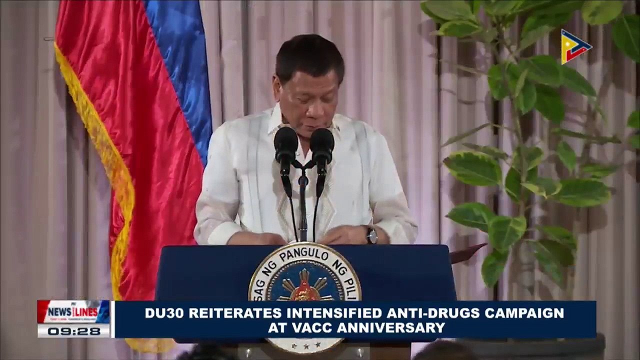 President Duterte reiterates intensified anti-drugs campaign at VACC anniversary