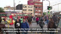 Colombians react to FARC transition to politics