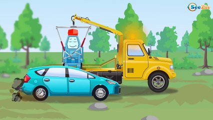 Kids Cartoon Ambulance with Police Car Real CHALLENGE - Emergency Cars Cartoons for children