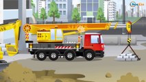 Мультики про машинки для детей Экскаватор Кран Трактор едет В городе Сборник все серии подряд