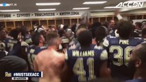 Pitt Football Locker Room Celebration After Win Over Penn State