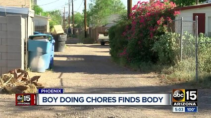 Boy finds body in Phoenix alley, investigation underway
