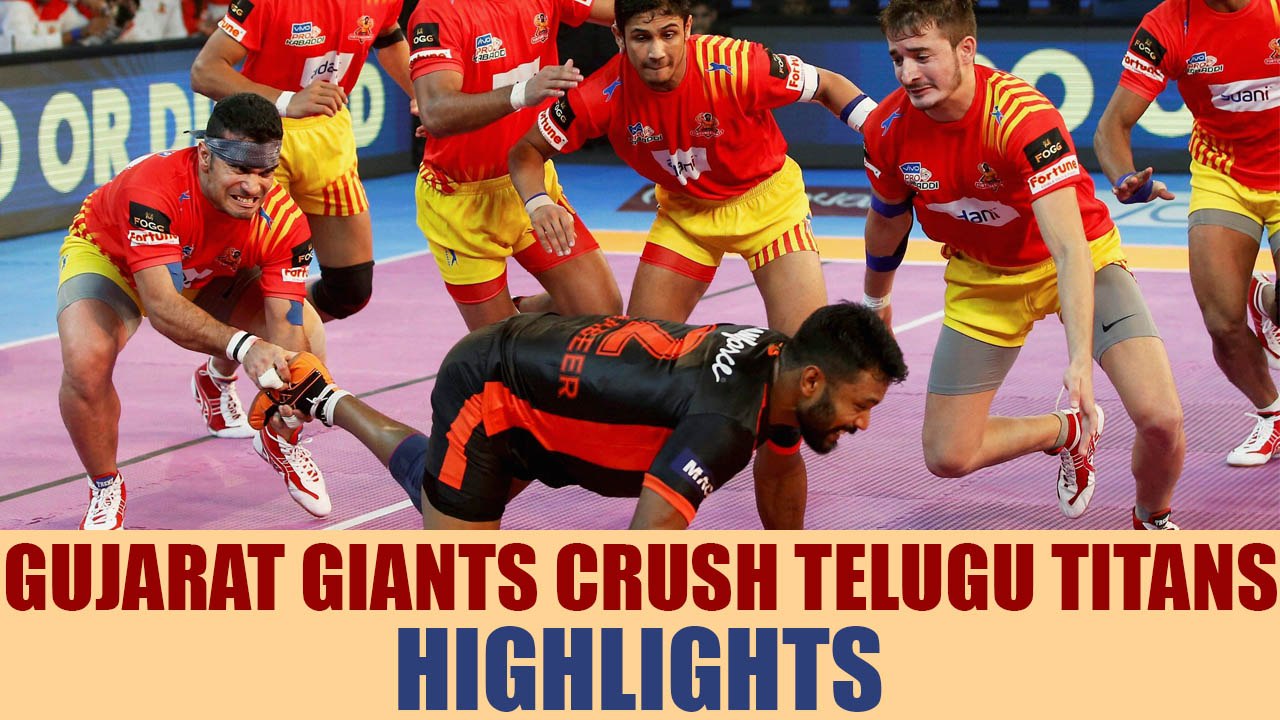 PKL 2017: Gujarat Fortunegiants thrash Telugu Titans 29-18, Highlights | Oneindia News