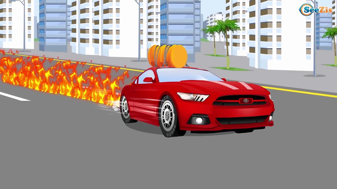 Мультики про машинки. Гоночные машины на дороге в городе Монстр Трак и Полиция Мультфильмы для детей