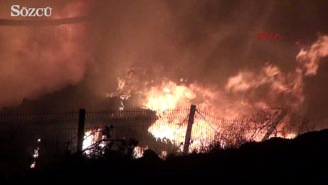 Katı atık üretim tesisinde yangın