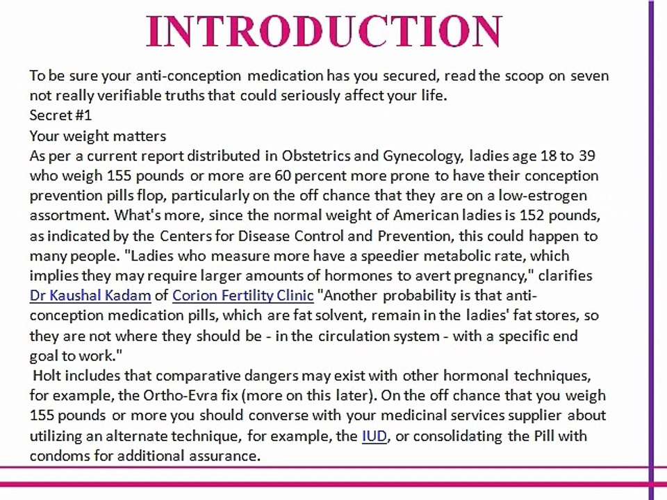 Get to know the secret for birth control pills