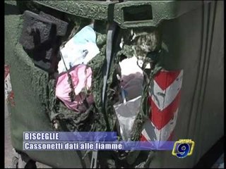 BISCEGLIE | Cassonetti dati alle fiamme
