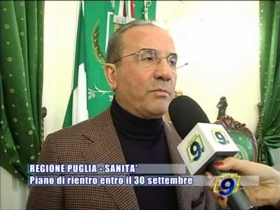 REGIONE PUGLIA - SANITA' | Piano di rientro entro il 30 settembre
