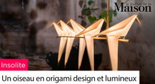 Déco insolite : un oiseau en origami design et lumineux