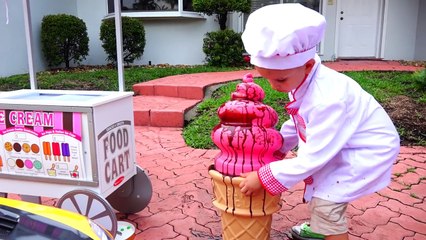 GIANT ICE CREAM & COLORED CANDY CHALLENGE Family Fun Kids Pretend Play Food