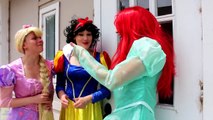 Frozen Elsa & Spiderman PRINCESS PARTY with Rapunzel, Ariel Mermaid, Snow White! w/ Joker
