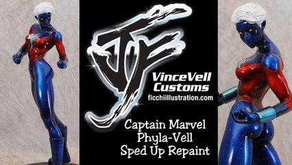 Captain Marvel Phyla Vell Sped Up Repaint Statue
