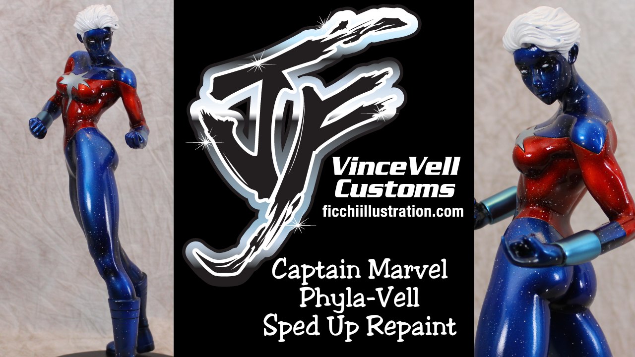 Captain Marvel Phyla Vell Sped Up Repaint Statue