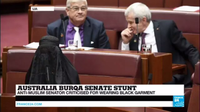 Australia: Anti-muslim senator Pauline Hanson criticised for Burqa Senate stunt