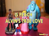 IS PEACH ALVIN'S TRUE LOVE FINN SULLEY SUPER MARIO ALVIN & THE CHIPMUNKS MONSTER UNIVERSITY Toys BABY Videos, NINTENDO,