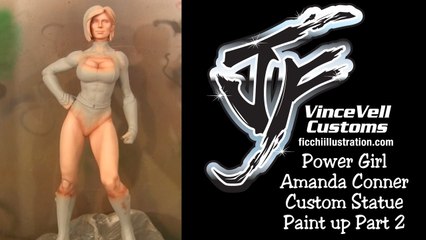 Power Girl Amanda Conner Custom Statue Paint Up Part 2