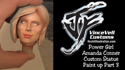 Power Girl Amanda Conner Custom Statue Paint Up Part 3