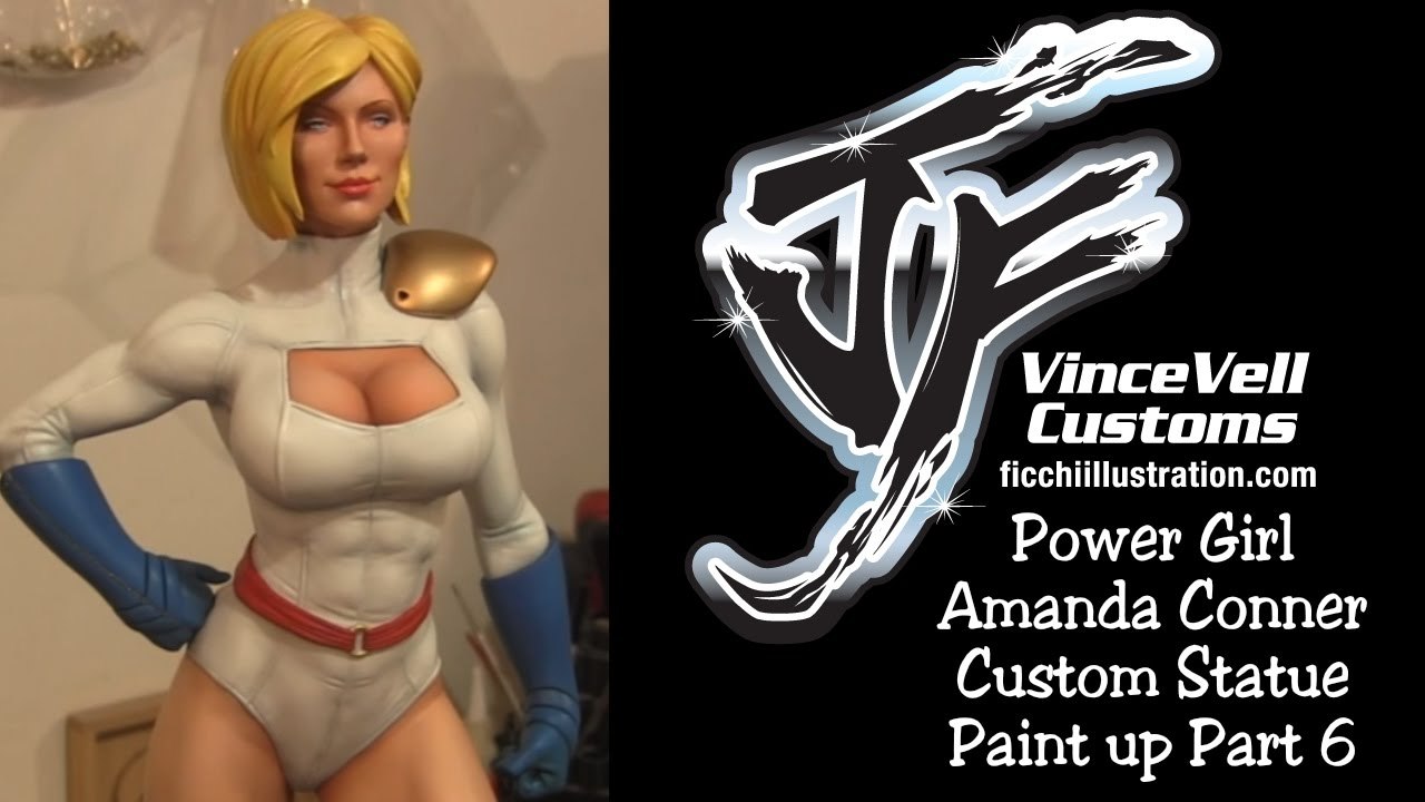 Power Girl Amanda Conner Custom Statue Paint Up Part 6