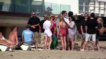 Party Animals Paris Hilton And Lindsay Lohan Hang At Malibu Beach House [2011]