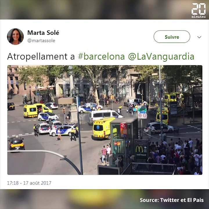 Un van renverse des personnes sur les Ramblas de Barcelone
