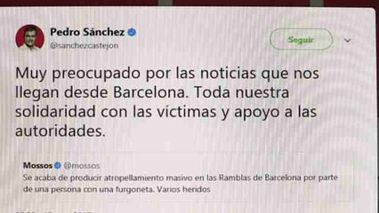 Líderes de oposición, conmocionados y preocupados por atropello de Barcelona