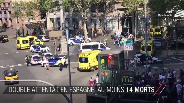 Double attentat en Espagne: au moins 14 morts, une centaine de blessés