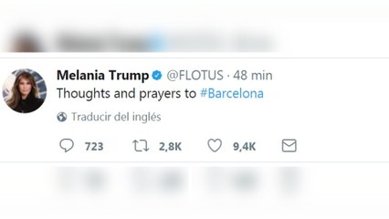 Melania Trump se solidariza con las víctimas de Barcelona