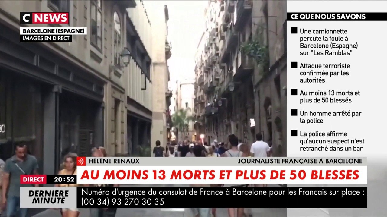 Attentat à Barcelone : "Les gens sont très fébriles, inquiets"