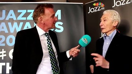 Rolling Stones Charlie Watts Gold Award recipient at the Jazz FM Awards 2017