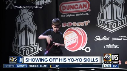 Local boy shows off yo-yo skills