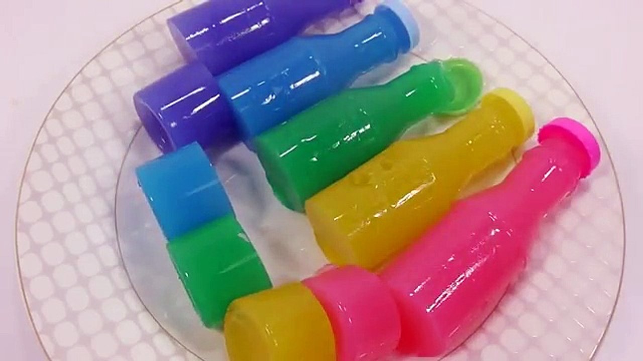 Botella beber cómo gelatina hacer el plastico pudín para agua agua agua Crear una mini botella de gelatina de pudín de leche Mini color
