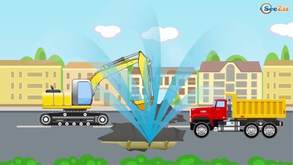 Le Dépanneuse Jaune et Voiture de police pour bébés - Dessin animé français - Voitures Pour Enfants