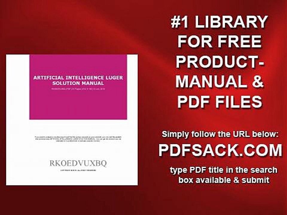Artificial Intelligence Luger Solution Manual