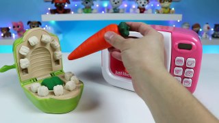 Feeding Shrek Squishy Food and Dessert with Play Doh and Magic Toy Microwave!-3-VVr5dCCVY