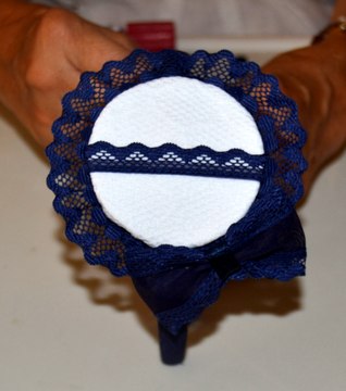 DIADEMA AZUL OSCURO Y BLANCO