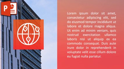 Powerpoint slide with icon and gradient ✔