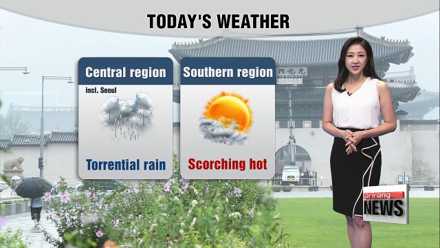 Torrential rain in Seoul, heatwave alerts in South