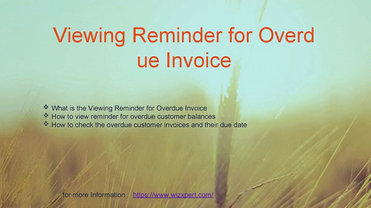Viewing Reminderfor Overdue Invoice