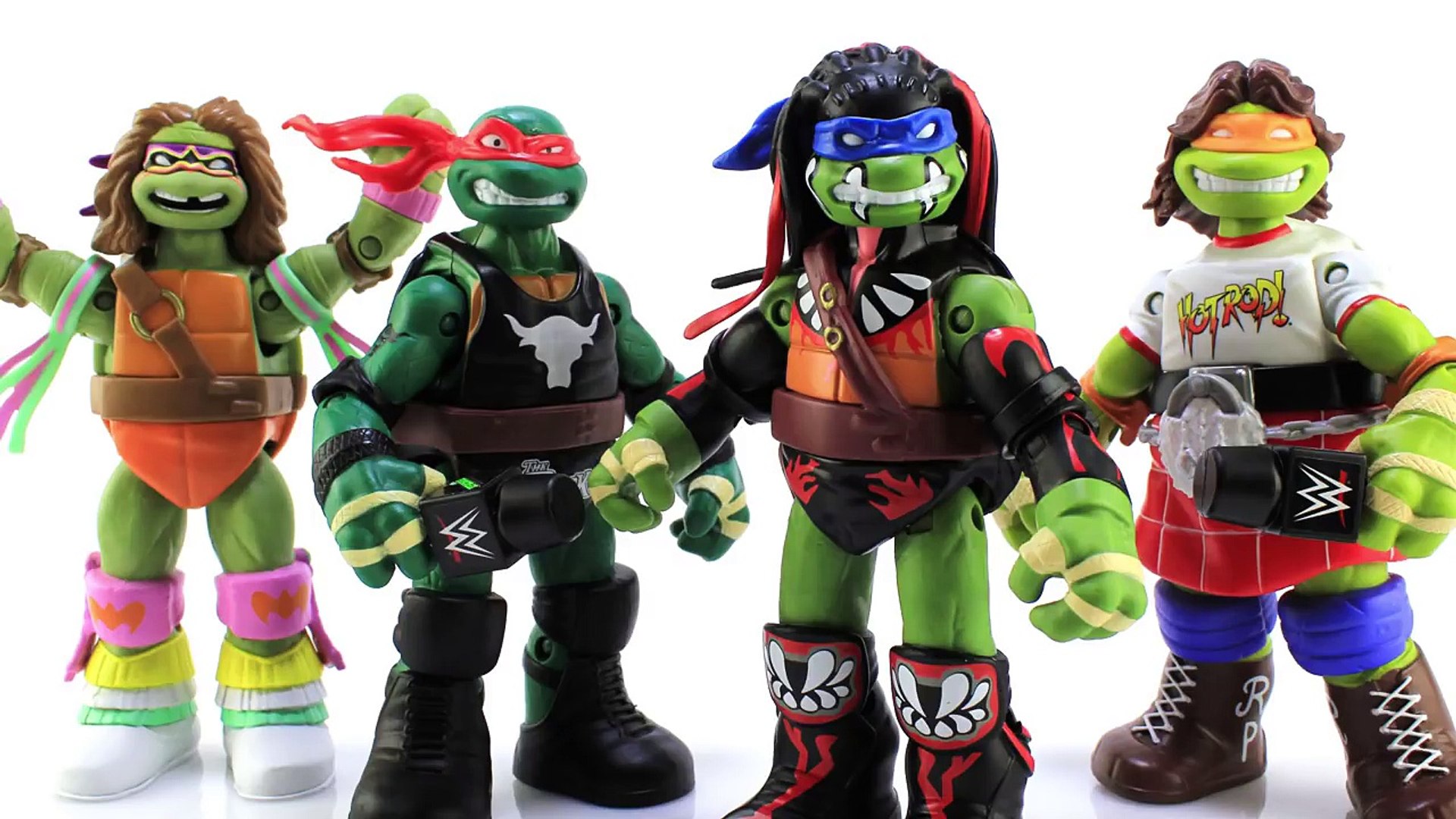 TMNT WWE Michelangelo as Rowdy Roddy Piper Superstars Turtles Figure Video Review