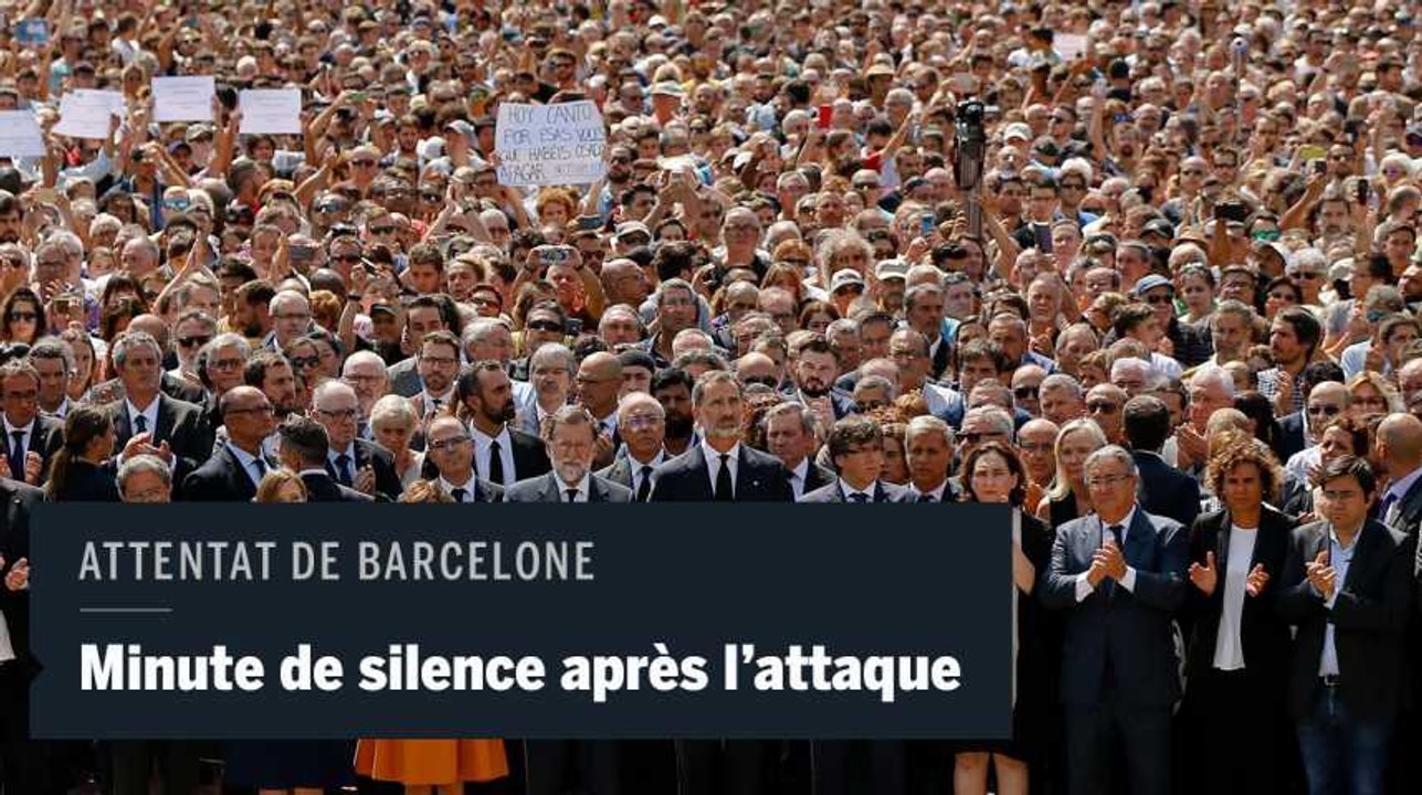 Minute de silence et applaudissements à Barcelone en hommage aux victimes de l'attentat