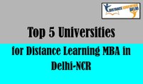 Top 5 Universities for Distance Learning MBA in Delhi-NCR