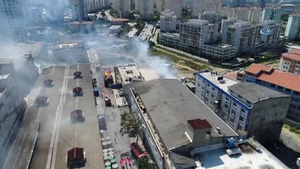Kağıt Fabrikasında Çıkan Yangın Havadan Görüntülendi